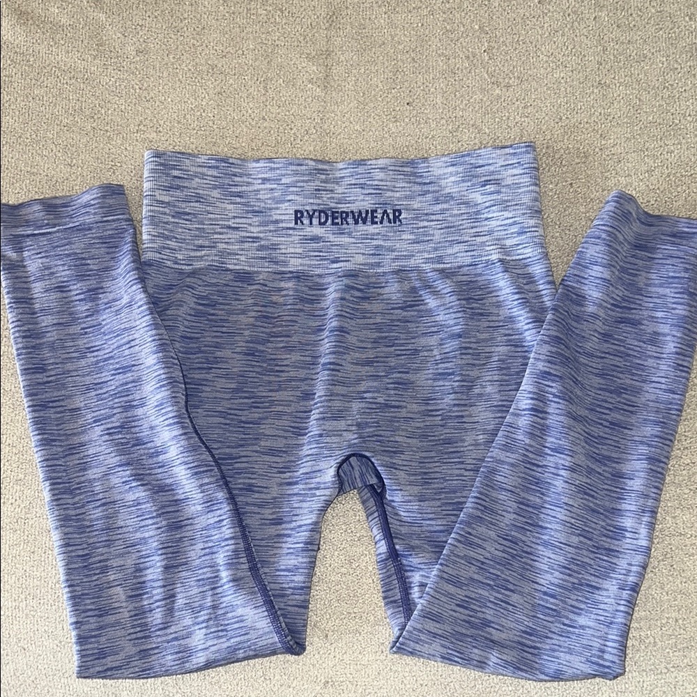 Ryderwear Blue Leggings Stretchy Athletic Wear